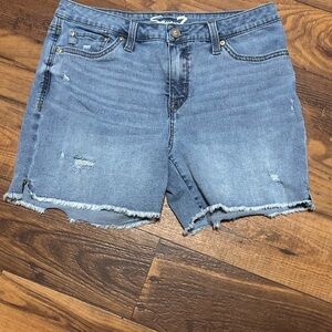 Seven7 Light Blue Distressed Jean Shorts